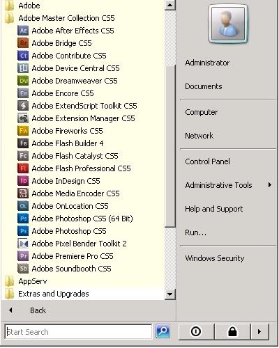 Adobe Creative Suite (CS5) included printscreens of test