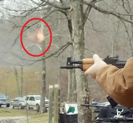 muzzle flash front. and the muzzle flash was