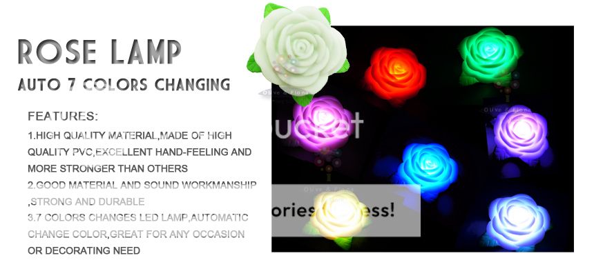 20* Color change LED Rose lamp Party Wedding Xmas decor Christmas Gift 
