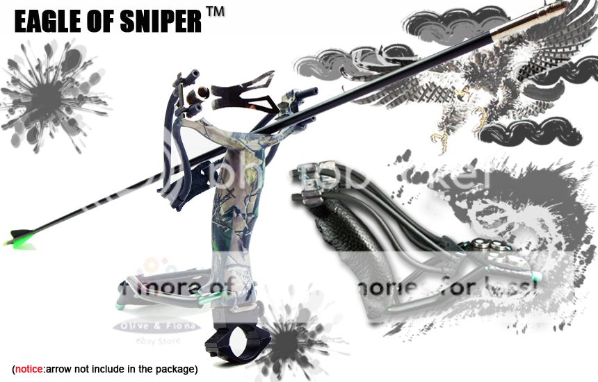 Eagle of Sniper Slingshot Hunter Catapult with Arrow rest + Cowhide 