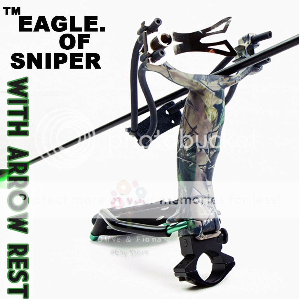 Eagle of Sniper Slingshot Leopard Catapult with Arrow rest +Cowhide 