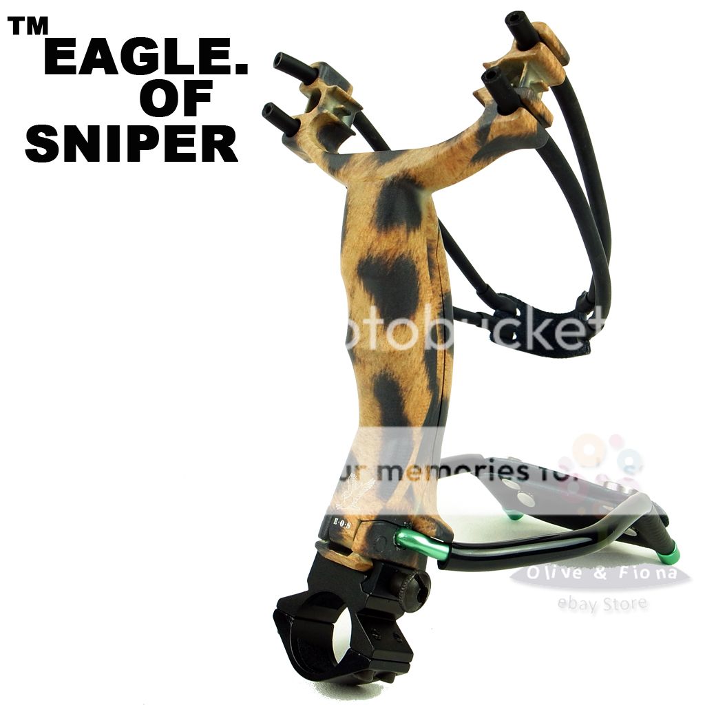 Eagle of Sniper Slingshot Leopard Catapult with Arrow rest +Cowhide 