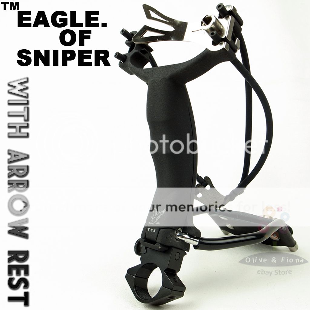 Eagle of Sniper Slingshot Hunter Catapult with Arrow rest + Cowhide 