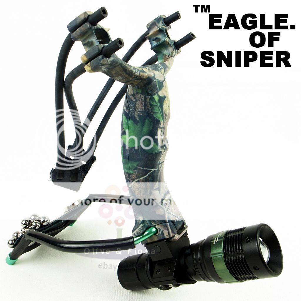 Eagle of Sniper Slingshot Catapult with Arrow rest+ Flashlight+ 