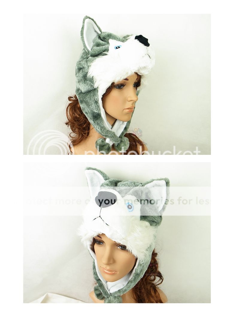 Husky Hat Animal Cartoon Wolf Cap Gift Darkslategray  